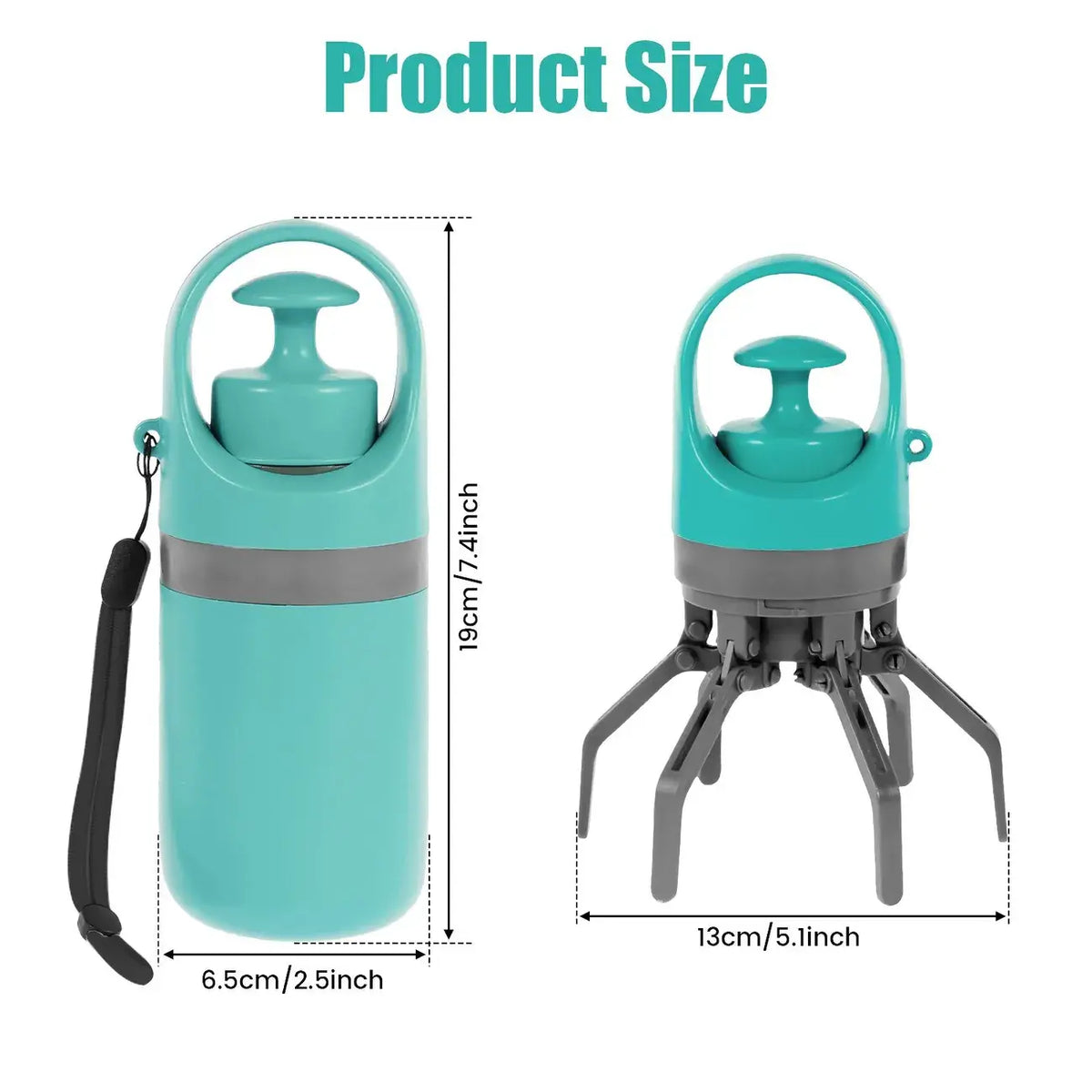 UFORU Portable Pet Poop Scooper with 6-Count Dog Waste Bag Holder & Dispenser, Compact Clean Essential Pet Supplies for Outdoor Use, Litter Scoop