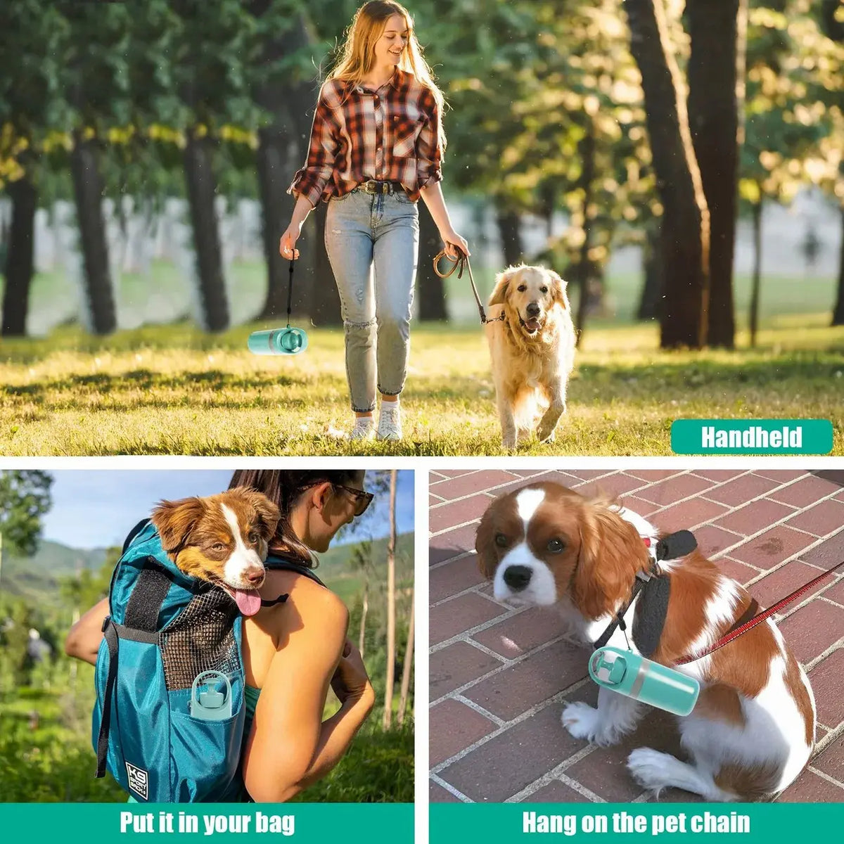 UFORU Portable Pet Poop Scooper with 6-Count Dog Waste Bag Holder & Dispenser, Compact Clean Essential Pet Supplies for Outdoor Use, Litter Scoop