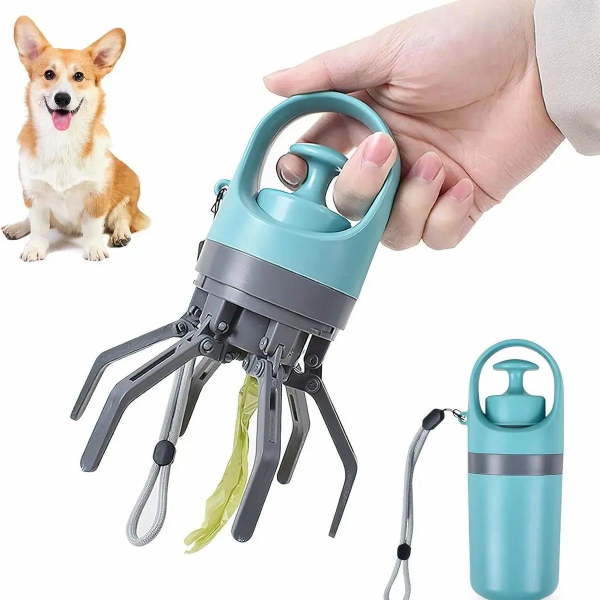 UFORU Portable Pet Poop Scooper with 6-Count Dog Waste Bag Holder & Dispenser, Compact Clean Essential Pet Supplies for Outdoor Use, Litter Scoop