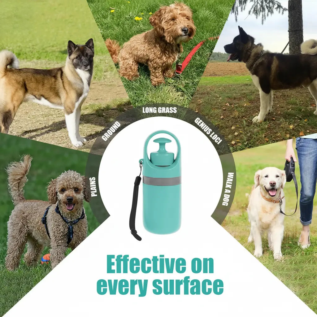 UFORU Portable Pet Poop Scooper with 6-Count Dog Waste Bag Holder & Dispenser, Compact Clean Essential Pet Supplies for Outdoor Use, Litter Scoop