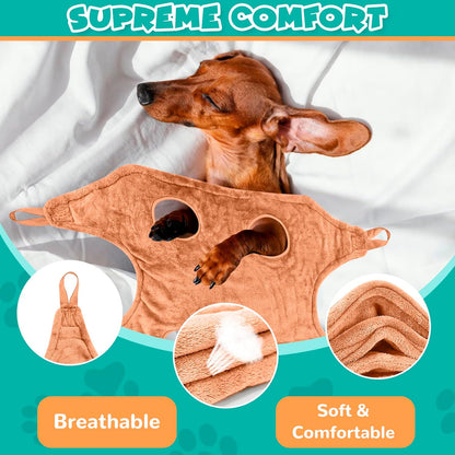 Soft breathable fabric of the pet grooming hammock