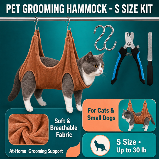 Pet Grooming Hammock Kit for Cats & Small Dogs