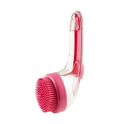 Rose Red 2-in-1 pet bath brush with shampoo dispenser